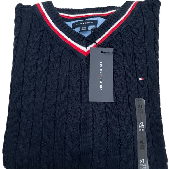 Tommy Hilfiger essential v- neck knitted sweater - Picture 6 of 7